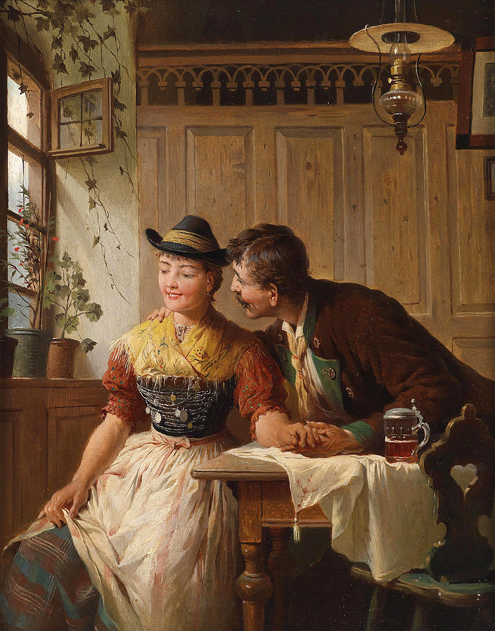 Flirtation Painting by Peter Baumgartner