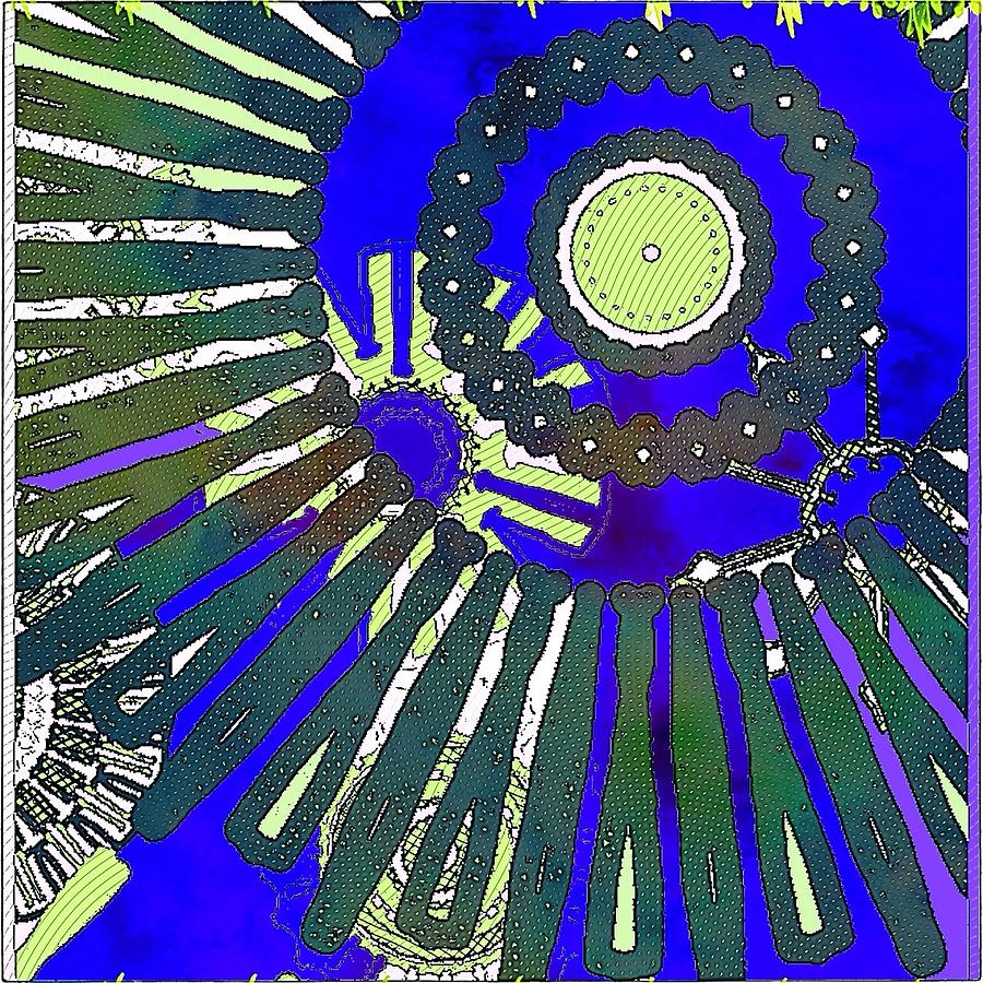 Floater blue purple green Digital Art by Cooky Goldblatt