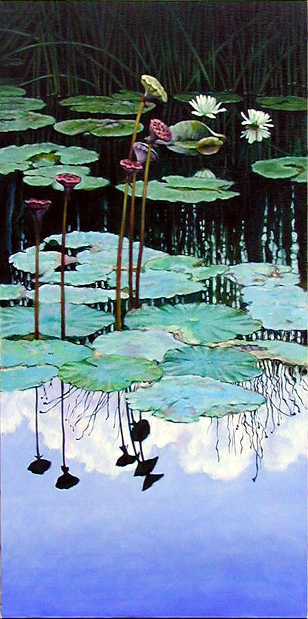 Floating - Reflective Beauty Painting by John Lautermilch