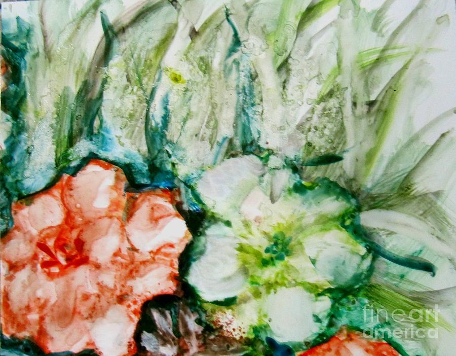 Floating Flowers 3 Painting by Laurie Morgan