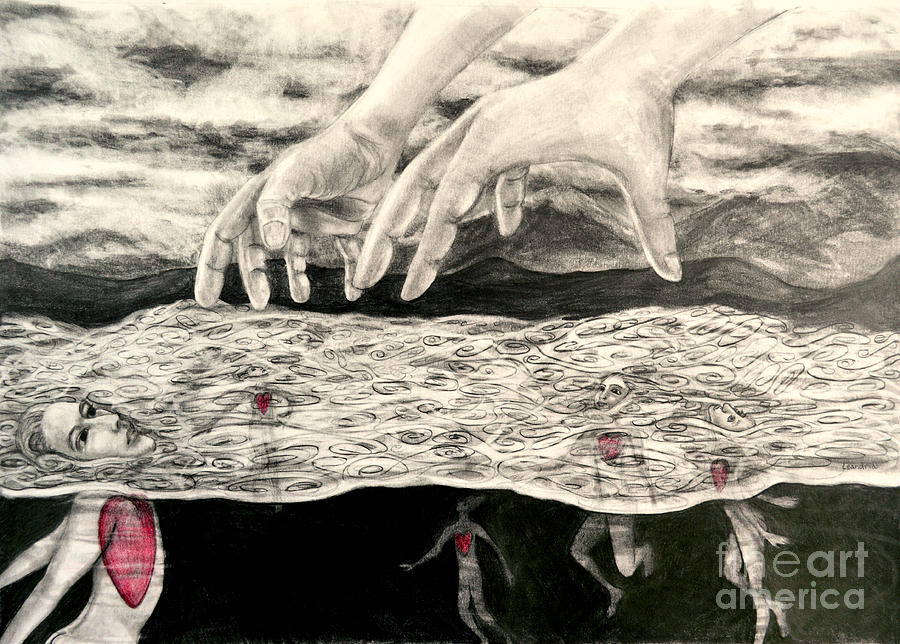 Floating Hearts #7 Drawing by Leandria Goodman