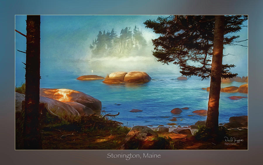 Floating Island, Sand Beach, Stonington, Maine Digital Art by Dave Higgins