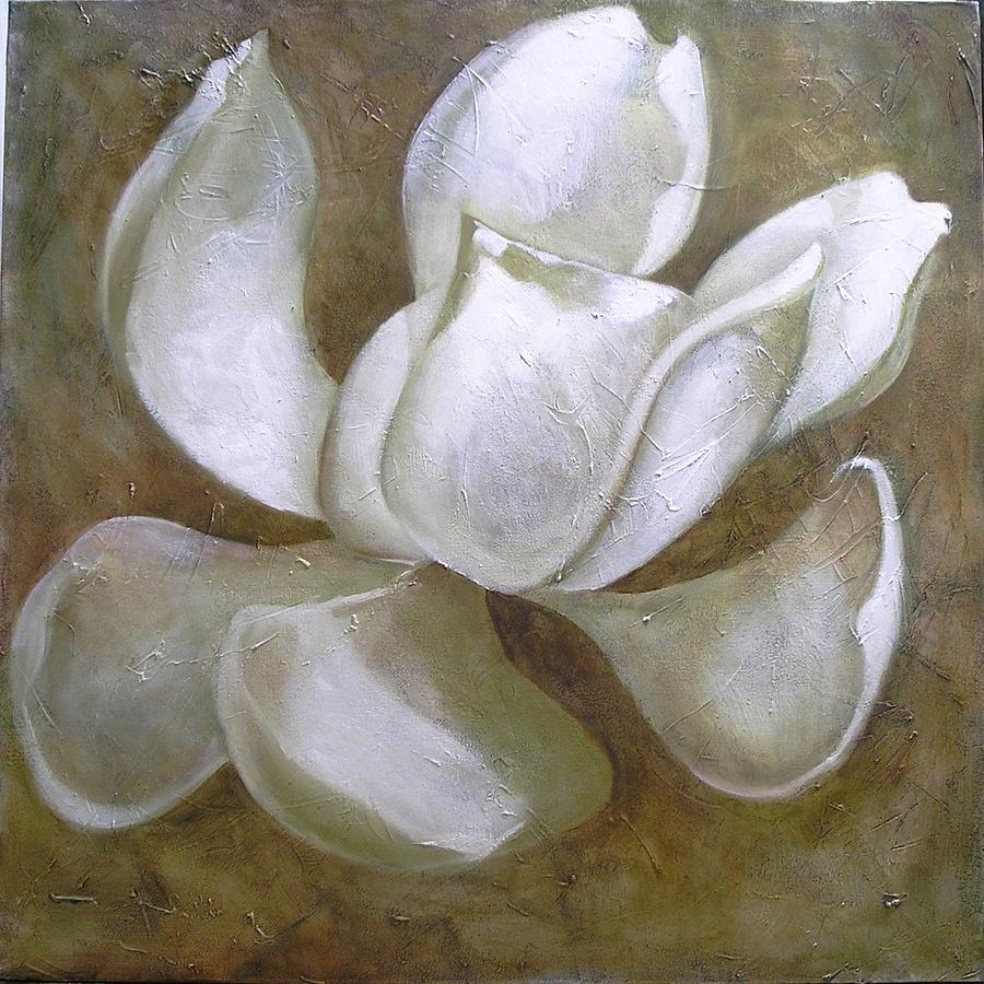 Floating Magnolia Painting Painting by Chris Hobel