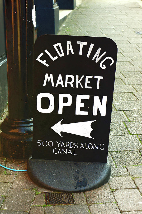 Floating market sign Photograph by Tom Gowanlock