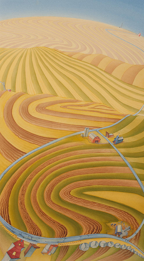 Floating Over Fields II Painting by Scott Kirby