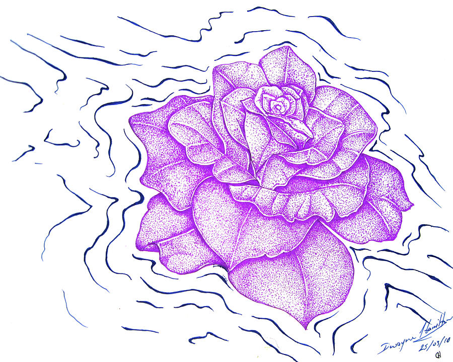 Floating Purple Rose Mixed Media