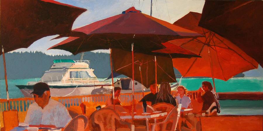 Floating Restaurant Painting by Robert Bissett