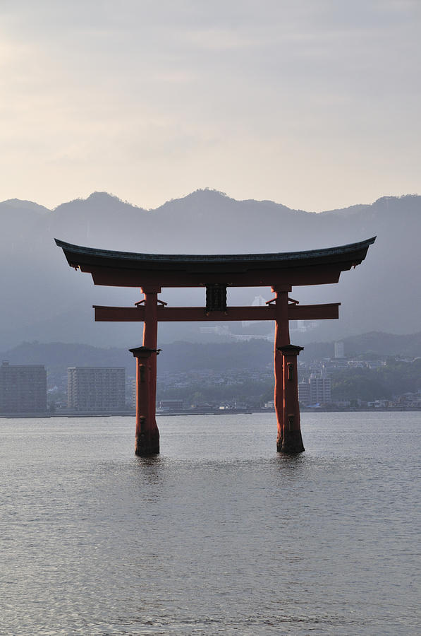 Torii Photograph - Floating Torii at Itsukushima Shrine Miyajima Japan by Andy Smy
