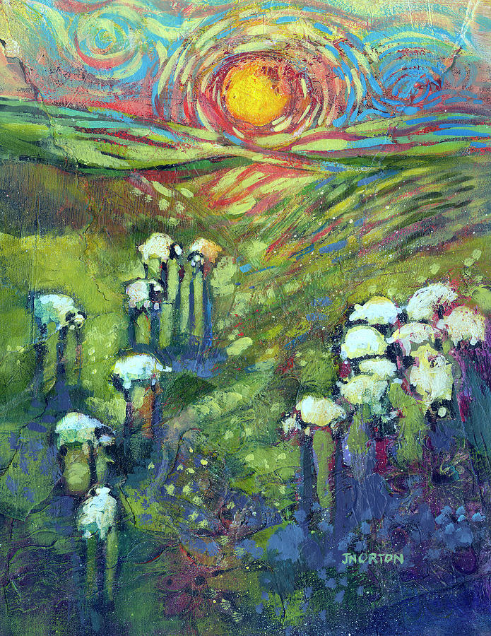 Impressionism Painting - Flock in the Promised Land by Jen Norton