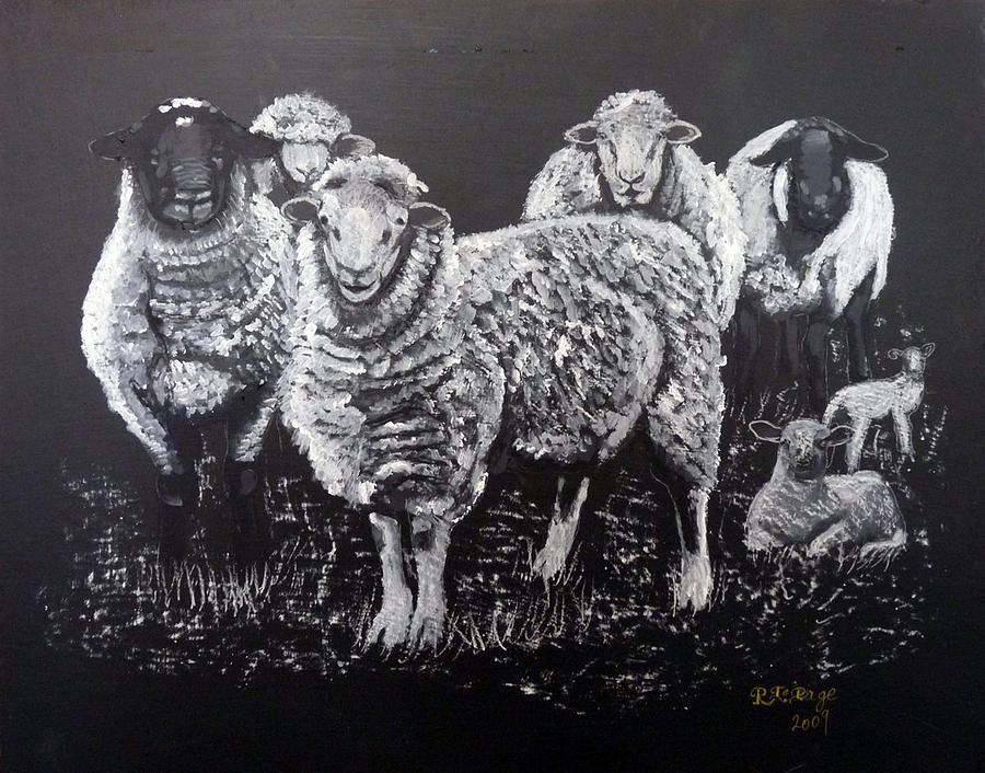 Flock of Sheep Painting by Richard Le Page