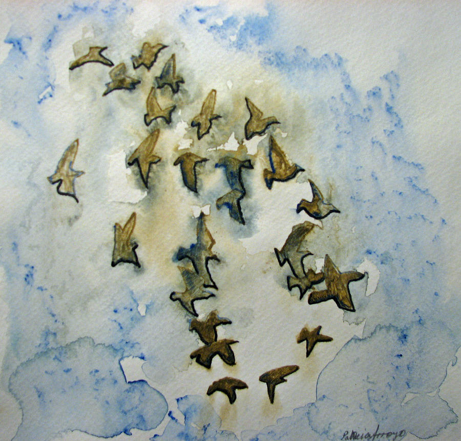 Flocking Birds Painting by Patricia Arroyo