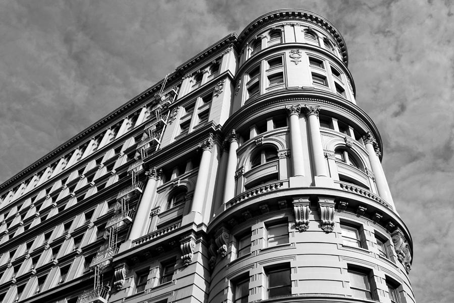 City Photograph - Flood Building - San Francisco - Long View - Black and White by Matt Quest