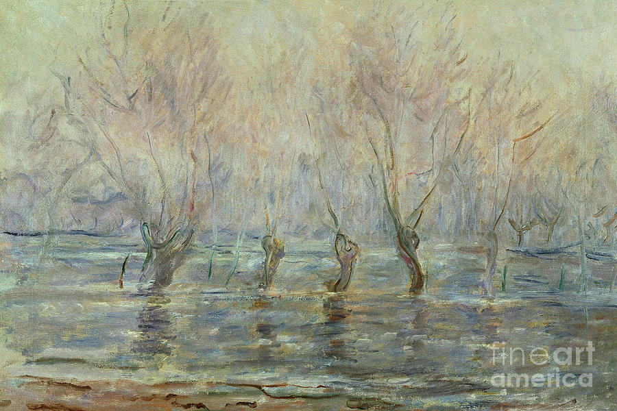 Flood in Giverny Painting by Claude Monet
