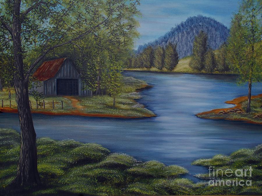 Mountain Painting - Flooded Farms by Vivian Cook