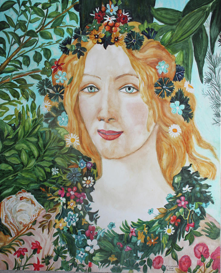 Flora after Botticellis Primavera Painting by Christiane Kingsley