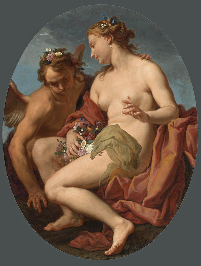 Flora and Zephyr Painting by Niccolo Bambini