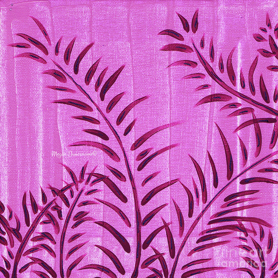 Flora Fauna Tropical Abstract Leaves Painting Magenta Splash by Megan Duncanson Painting by Megan Aroon