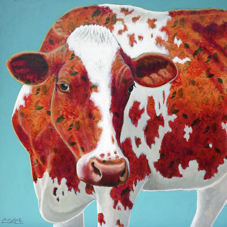 Ayrshire Cow Painting - Flora the Ayrshire by Ande Hall