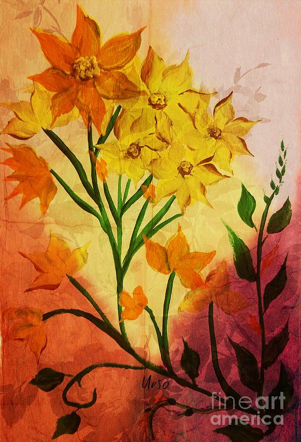 Floral 17-01 Painting by Maria Urso
