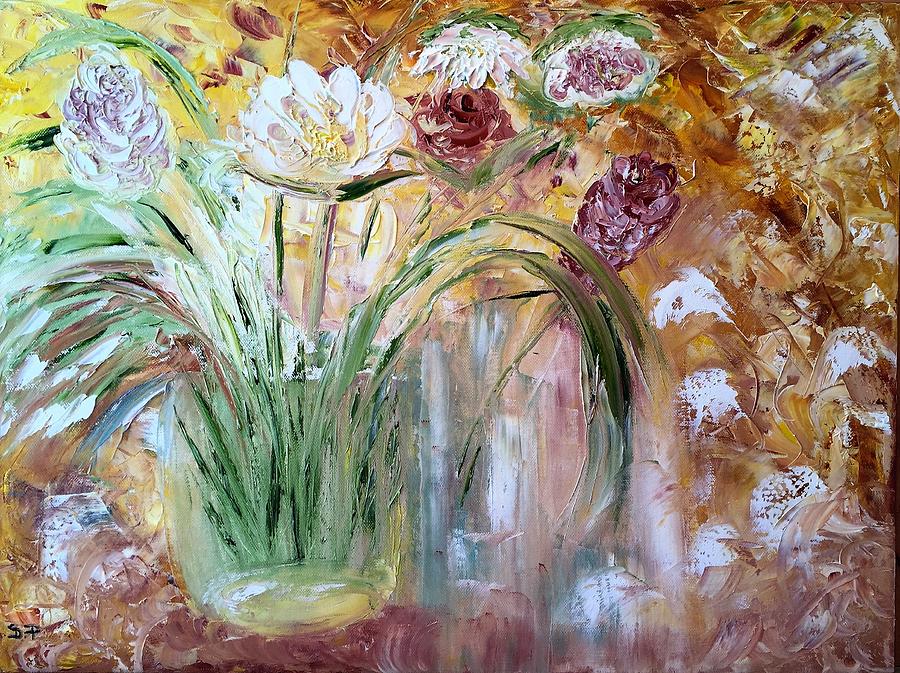 Floral Abstract Painting by Donna Painter