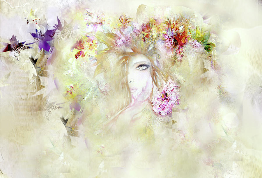 Floral Angel Painting by Davina Nicholas
