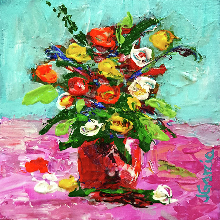 Floral Arrangement Painting by Janet Garcia