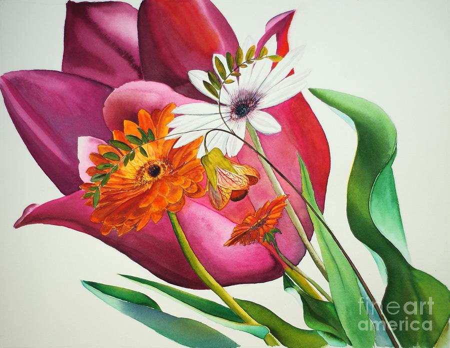Floral Baby Painting by Denise Ogier