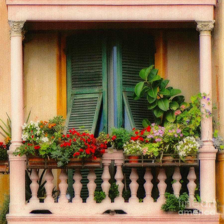 Architecture Photograph - Floral Balcony by Sue Melvin