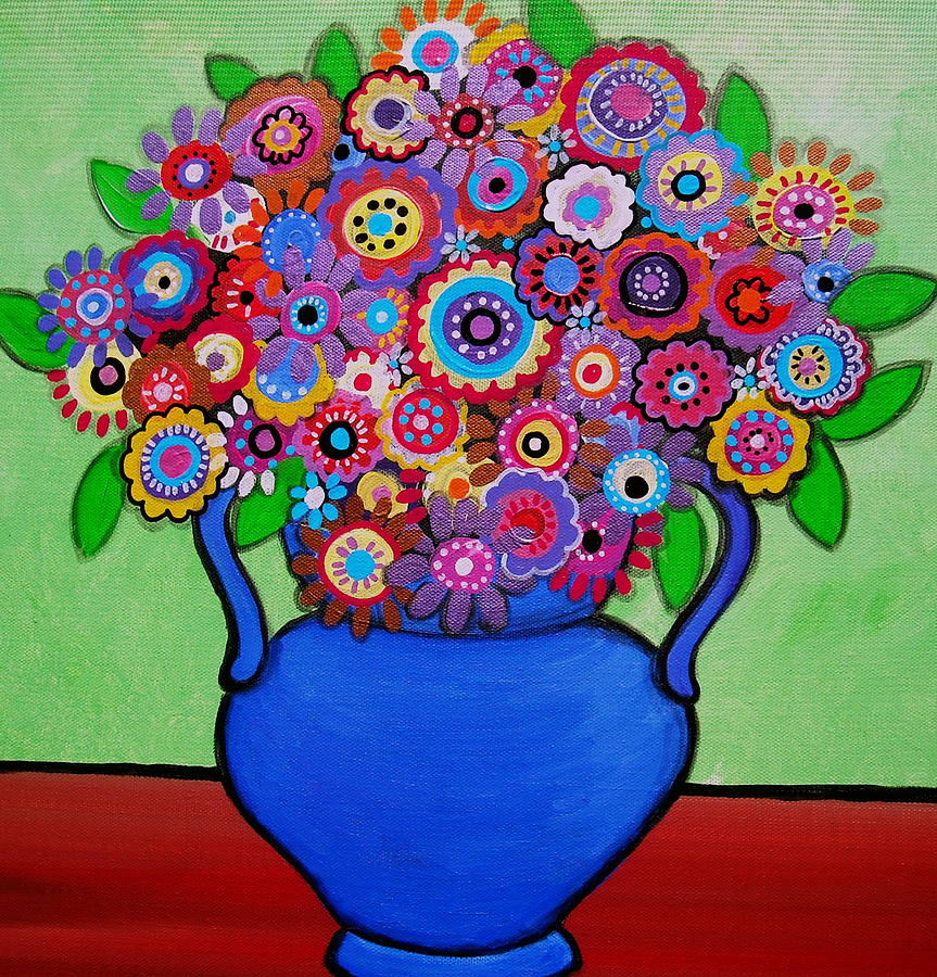 Floral Blossoms Painting by Pristine Cartera Turkus