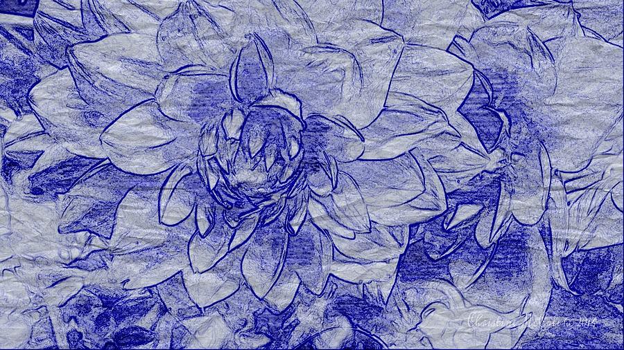 Floral Blue Dahlia 5 Digital Art by Christine McCole