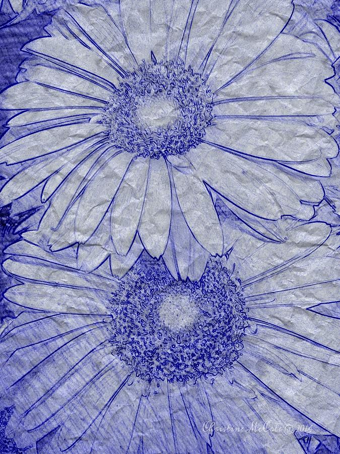 Floral Blue Gerbera Daisies 6 Digital Art by Christine McCole