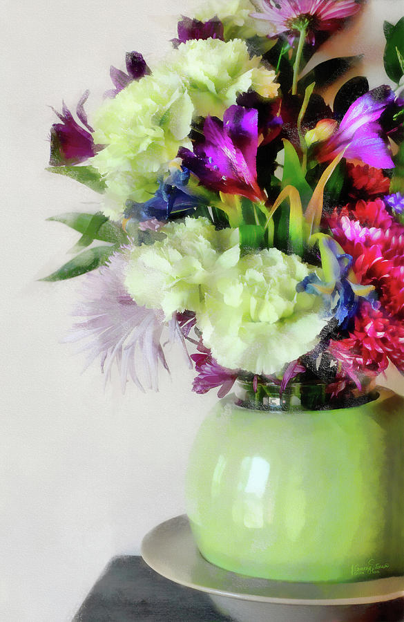 Floral Bouquet in Green Digital Art by JGracey Stinson