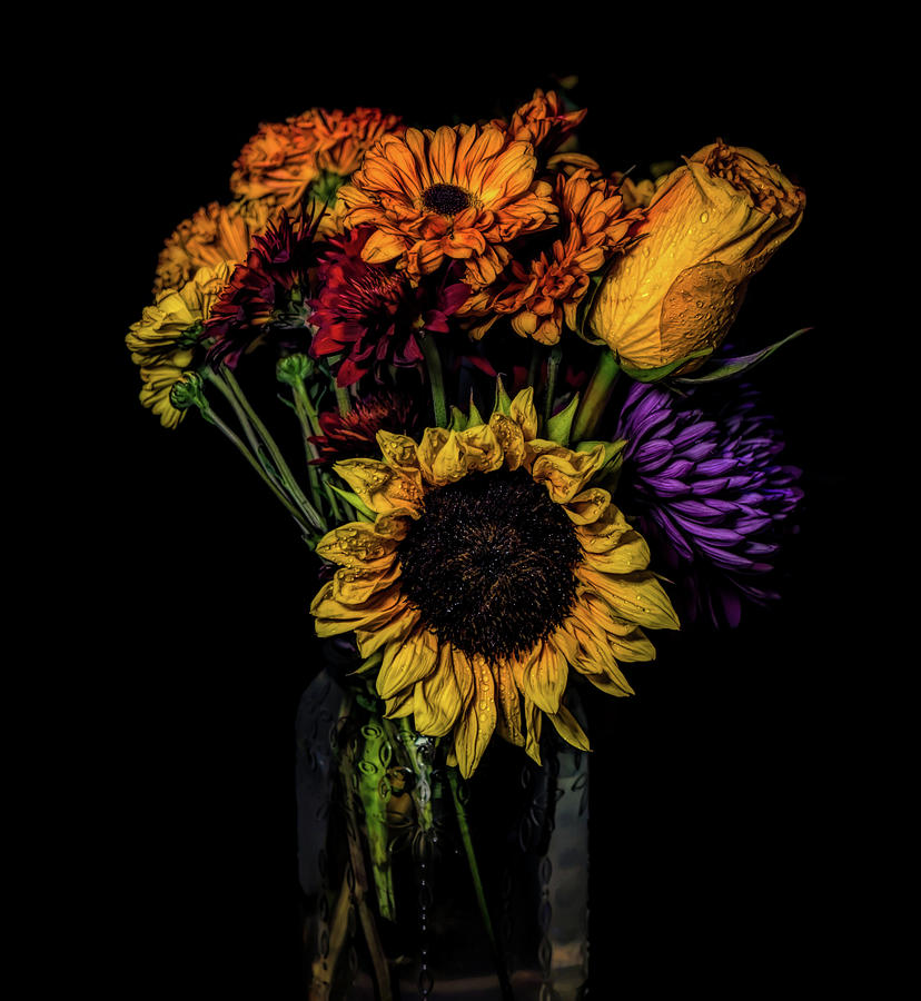 Floral bouquet with Sunflower Photograph by Lilia S