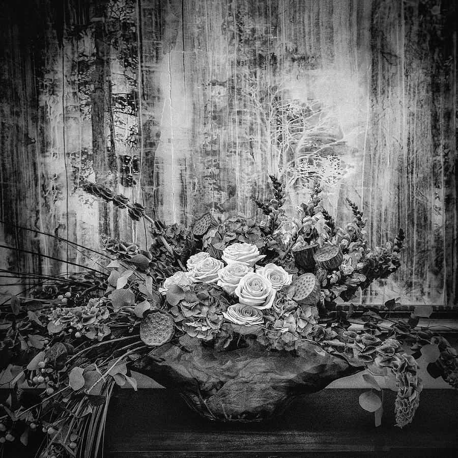 Floral - BW Photograph by David Downs
