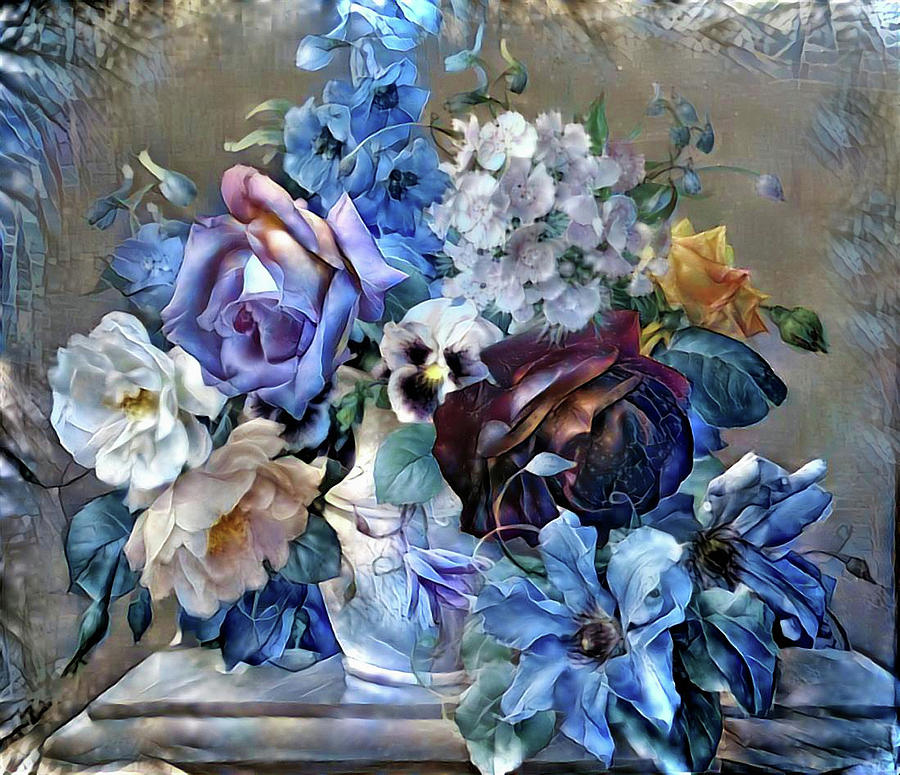 Floral composition 8 Mixed Media by Lilia D