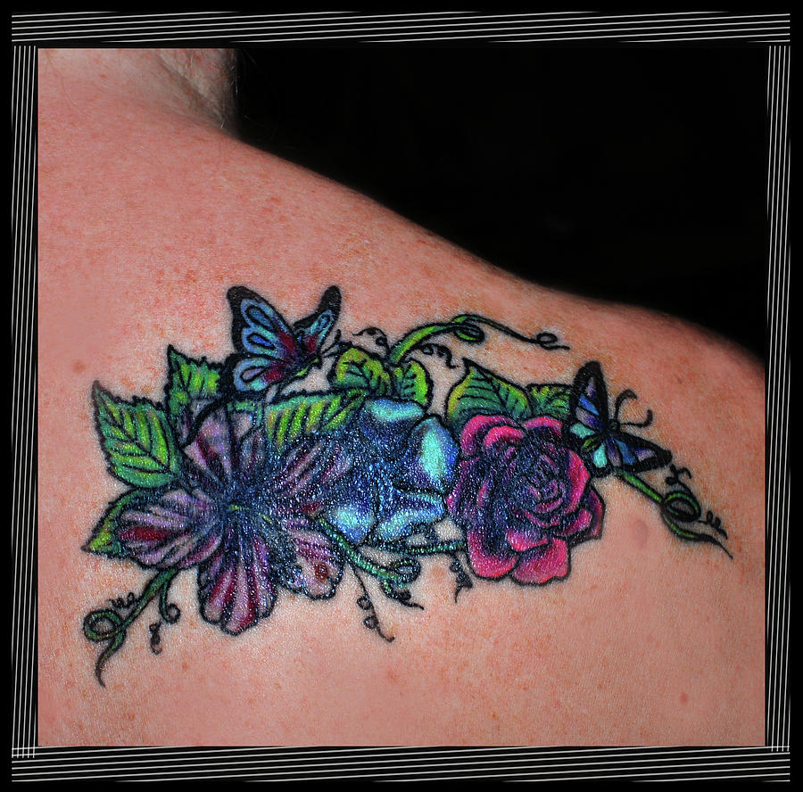 Floral cover up tattoo Photograph by Amanda Vouglas