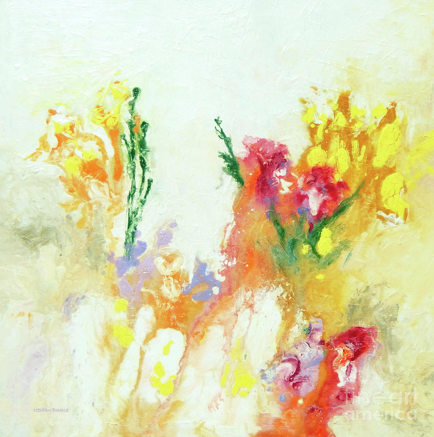 Floral Dreamscape Ninas Flowers Painting by Sharon Nelson-Bianco