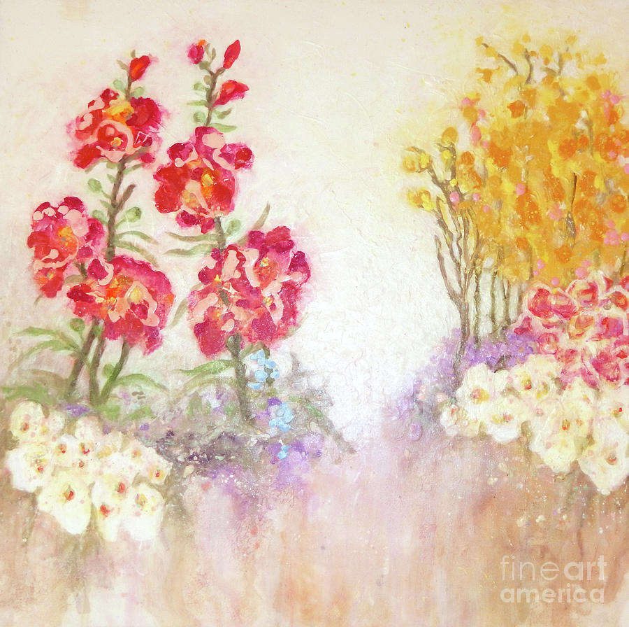 Floral Dreamscape  Trudis Garden Painting by Sharon Nelson-Bianco
