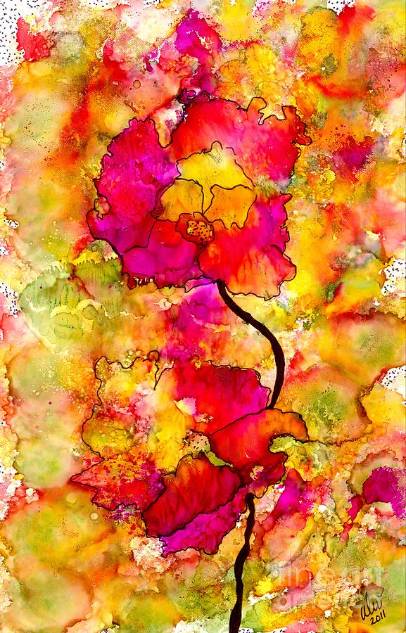 Floral Duet Painting by Angela L Walker