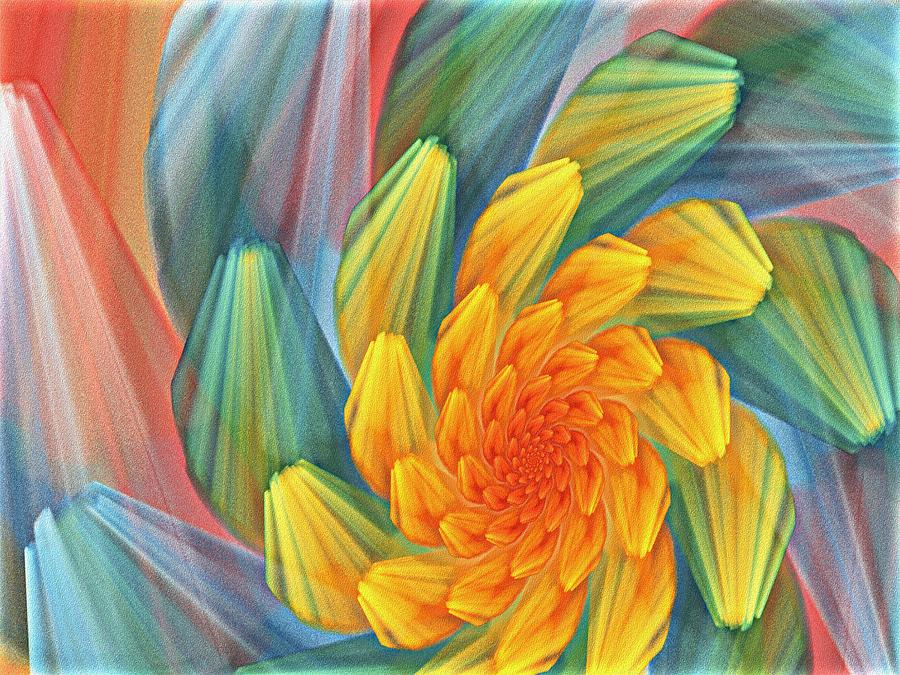 Abstract Digital Art - Floral Expressions 1 by David Lane