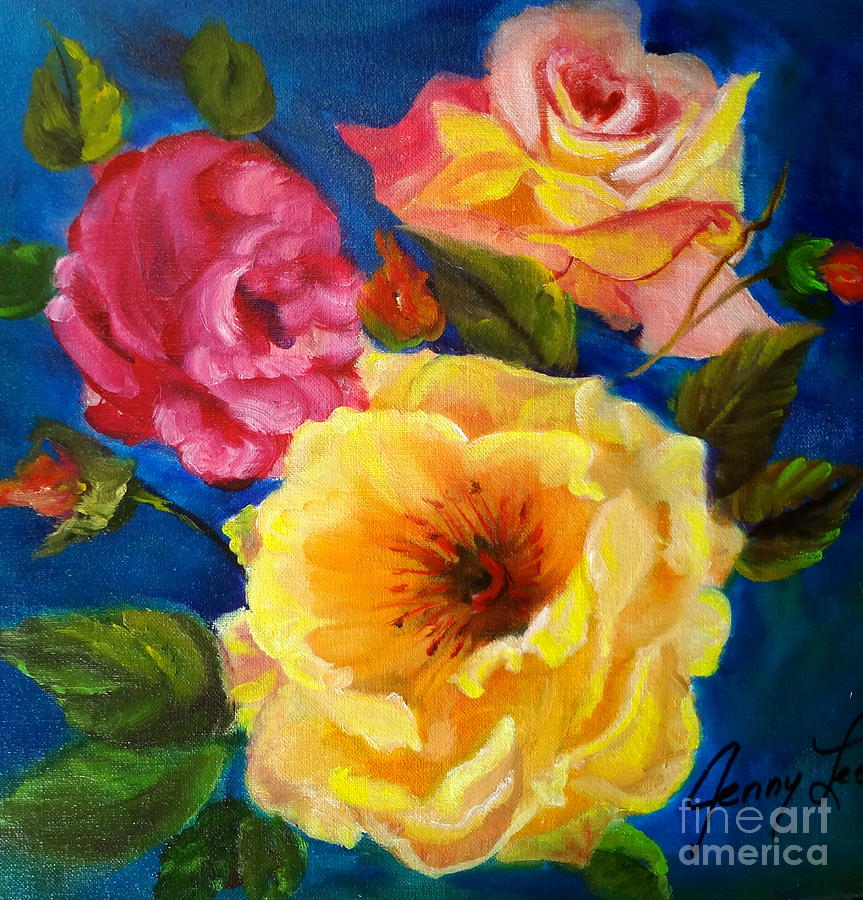 Rose Painting - Floral Fantasy by Jenny Lee