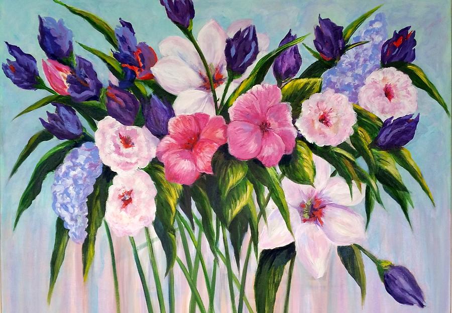 Floral Fantasy Painting by Rosie Sherman