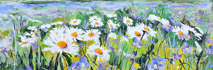 Flower Painting - Floral Field by Jodie Marie Anne Richardson Traugott          aka jm-ART