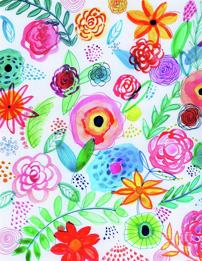 Floral Fun One Painting by Anne Seay