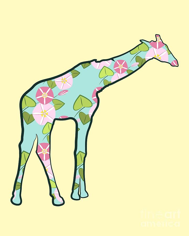 Floral Giraffe 2 Digital Art by MM Anderson