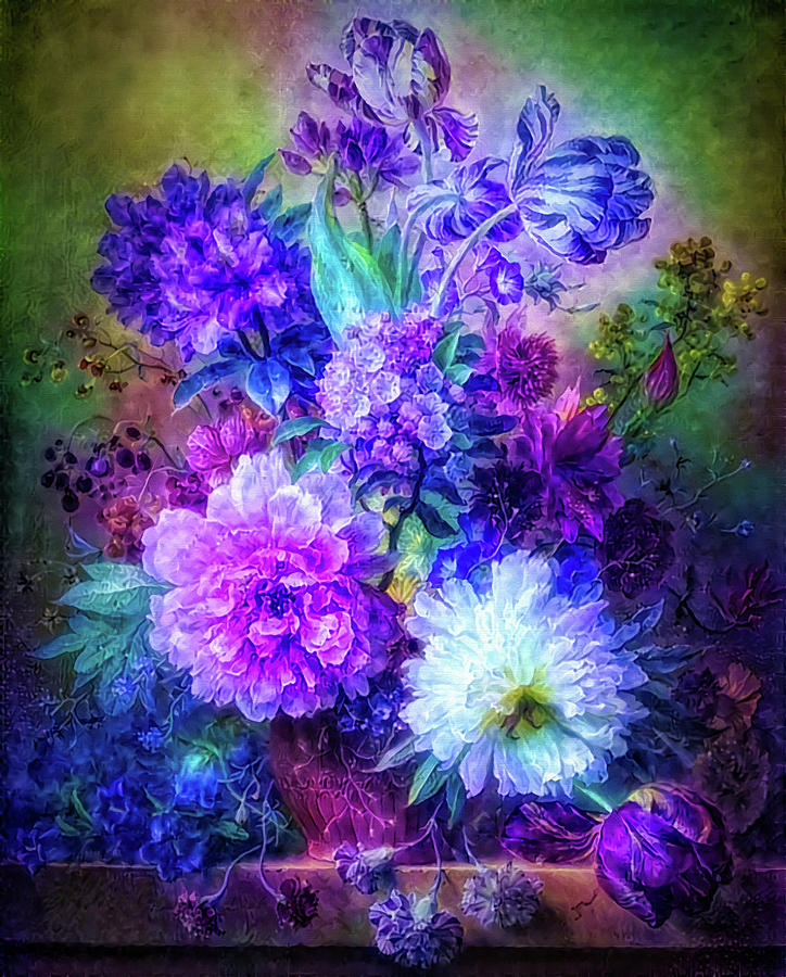 Floral glow Mixed Media by Lilia S
