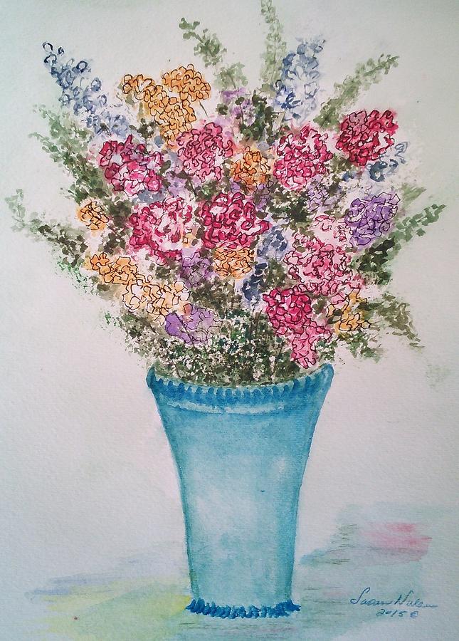 Floral Inked Painting by Susan Nielsen
