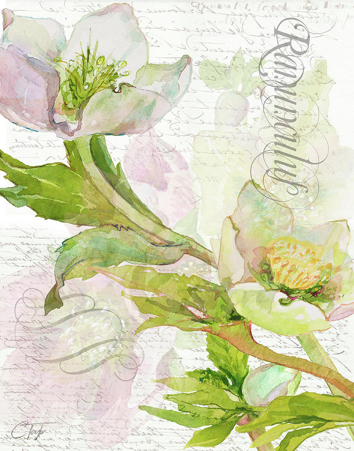 Floral Lettres Damour 11 Mixed Media by Colleen Taylor