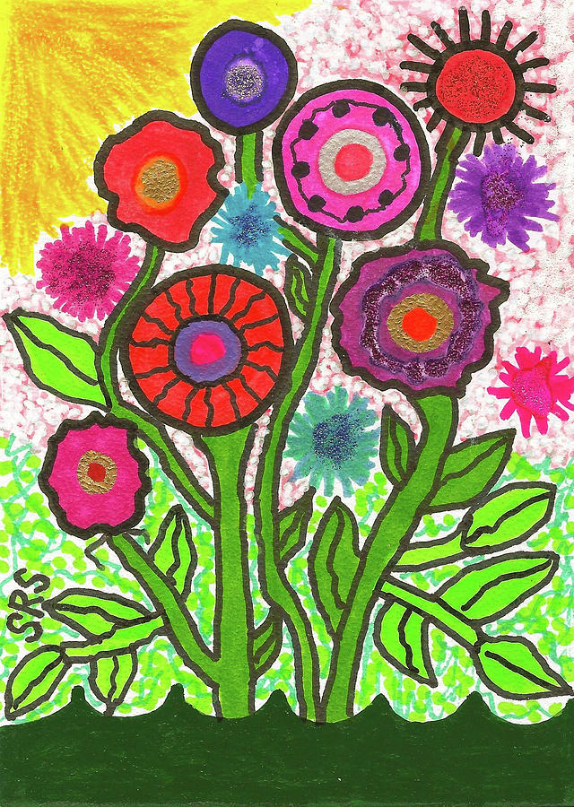 Floral Majesty Drawing by Susan Schanerman