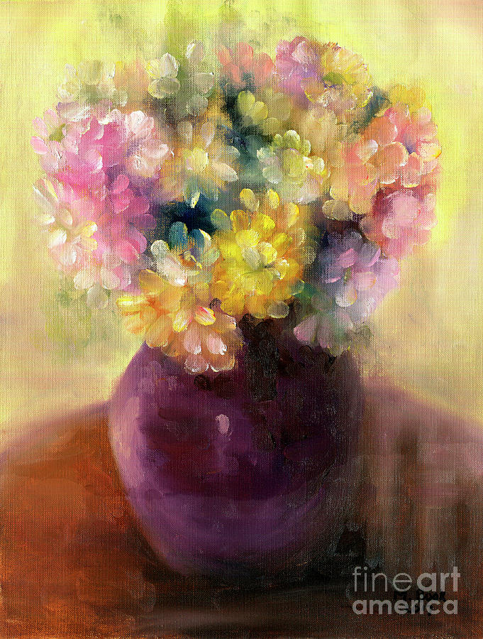 Floral Oil Sketch Painting by Marlene Book